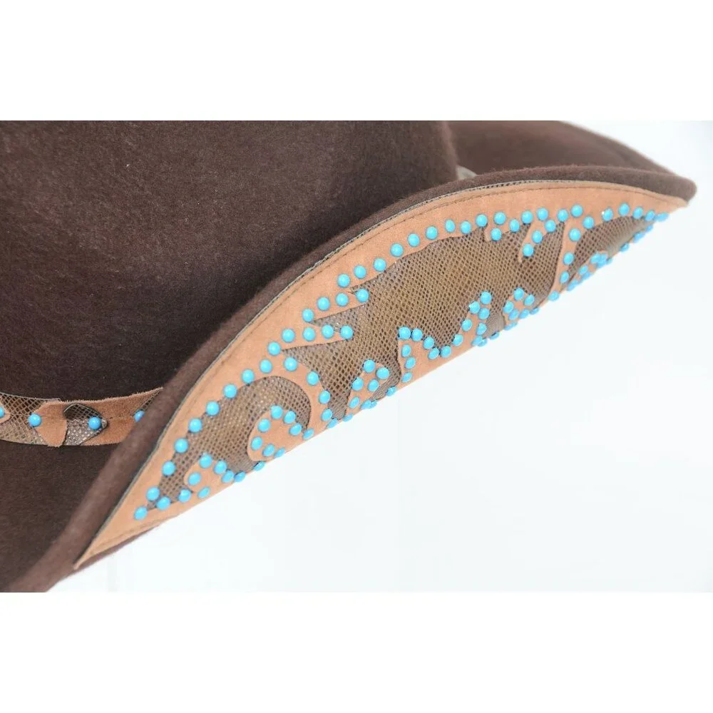 Shyanne® Women's Embellished Brim Felt Western Band‎ Cowgirl Hat Festival Cowboy